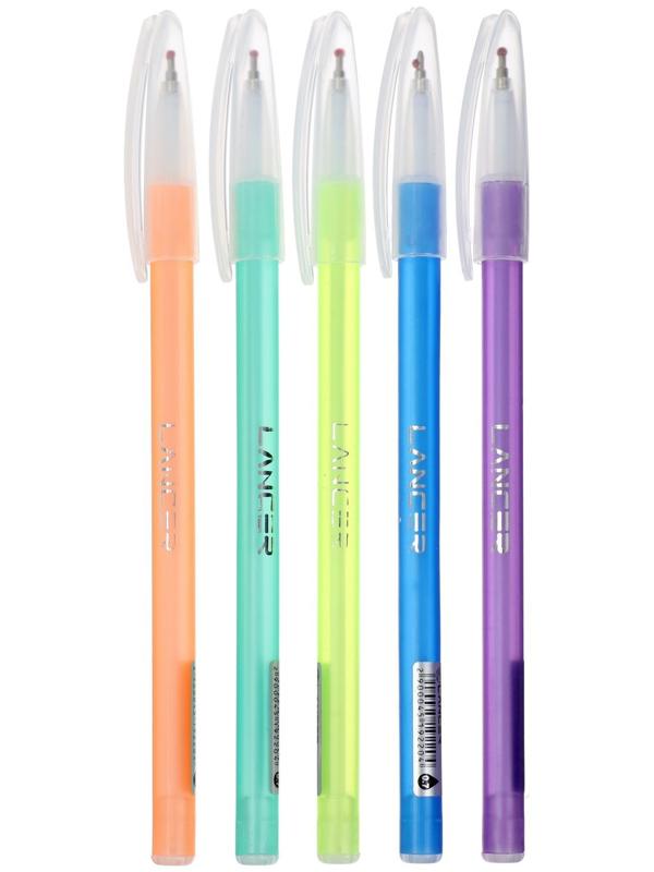 Ручка шариковая 0,7мм синяя, Неон корпус  МИКС