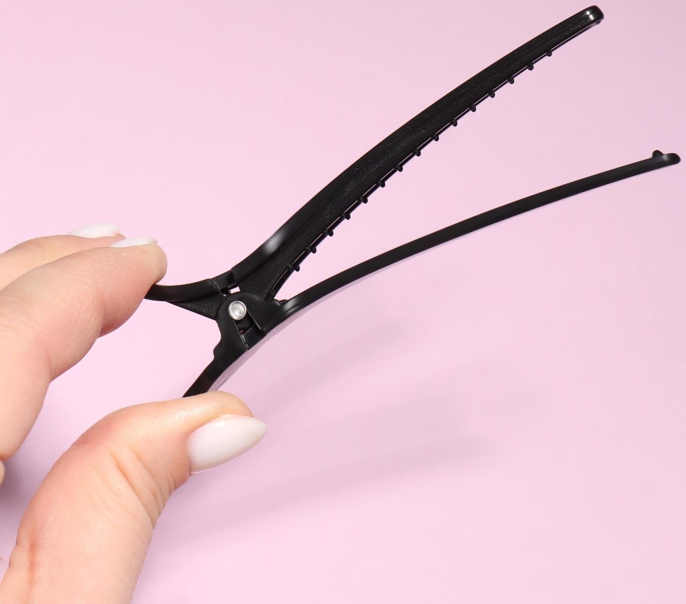 Набор зажимов для волос, 10 см, 2 шт, цвет чёрный