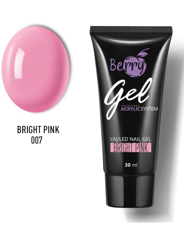 Гель акриловый JessNail Berry Gel, тон №007 Bright Pink, ярко-розовый, 30 мл