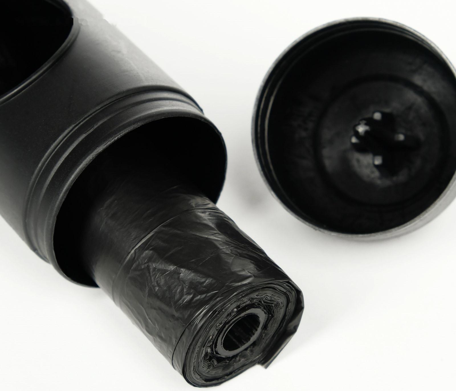 Контейнер с пакетами для уборки за собаками (рулон 15 пакетов 29х21 см), чёрный