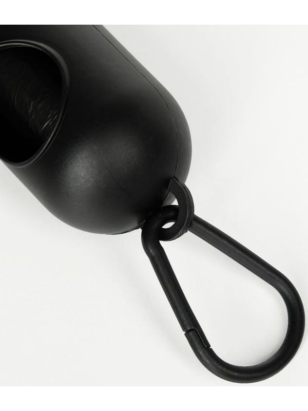 Контейнер с пакетами для уборки за собаками (рулон 15 пакетов 29х21 см), чёрный