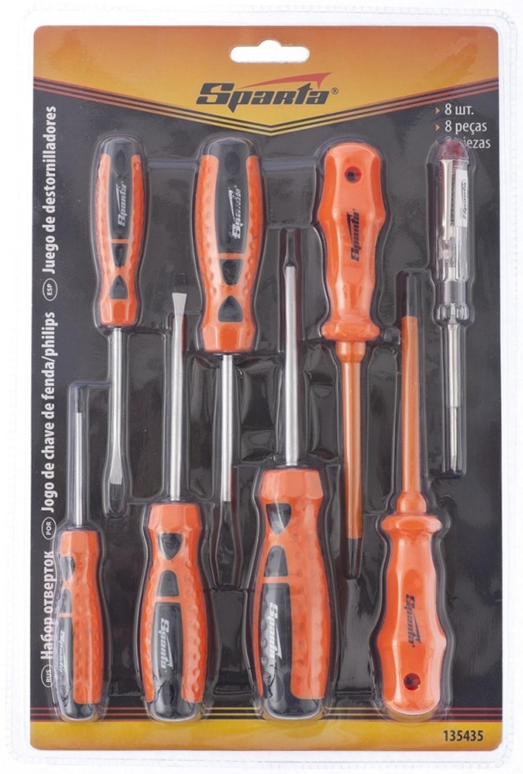 Набор отверток Sparta 135435, PH-SL - 5шт., диэлектрические - 2шт., отвертка-пробник