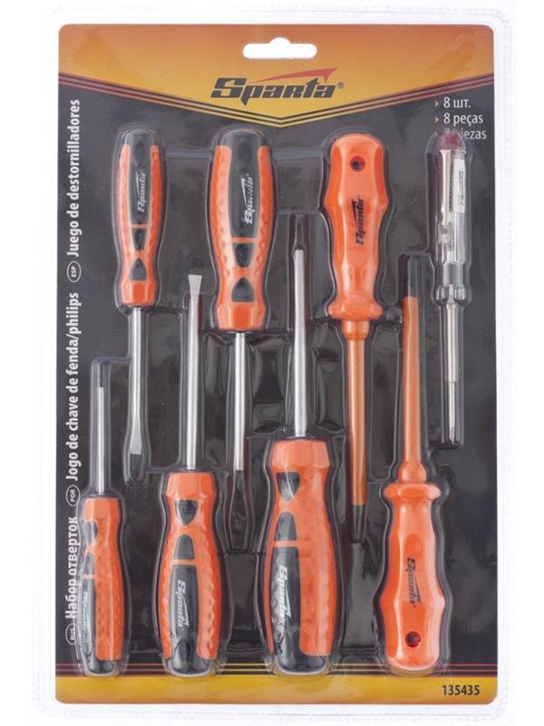 Набор отверток Sparta 135435, PH-SL - 5шт., диэлектрические - 2шт., отвертка-пробник