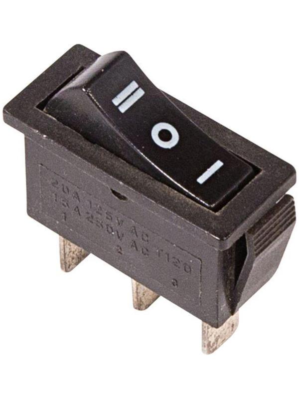 Клавишный выключатель Rexant 36-2220, 250 В, 10 А, ON-OFF-ON, 3с, черный, с нейтралью