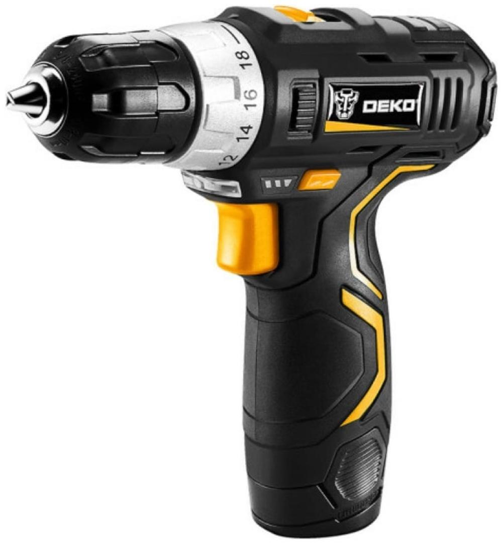 Дрель-шуруповерт DEKO GCD12DU3 SET 4, аккумуляторная, кейс, оснастка 13 шт, 2х2 Ач