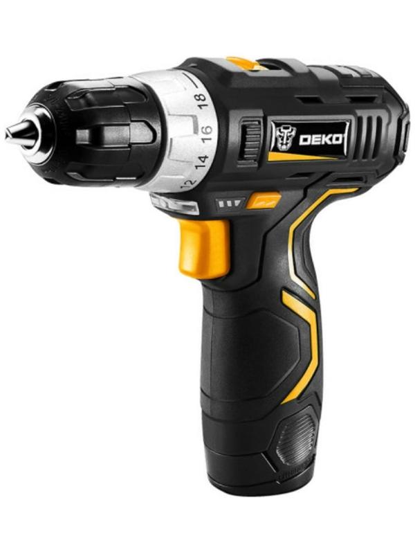 Дрель-шуруповерт DEKO GCD12DU3 SET 4, аккумуляторная, кейс, оснастка 13 шт, 2х2 Ач