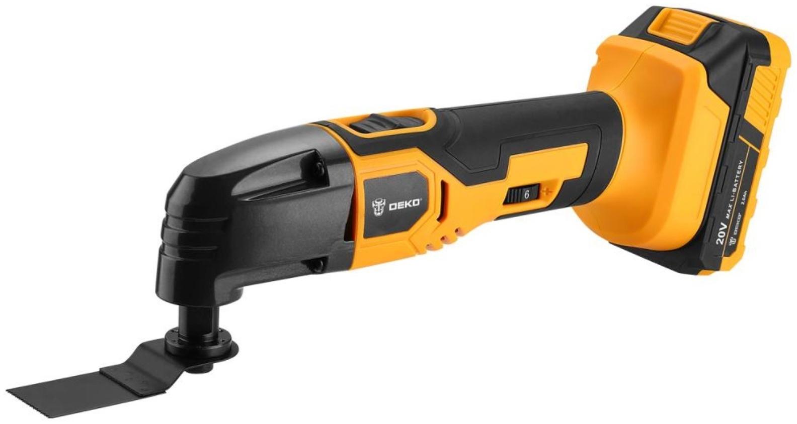 Реноватор аккумуляторный DEKO DKOT20 Multi, 2 Ач, 20 В, 18000 кол/мин, 4 насадки