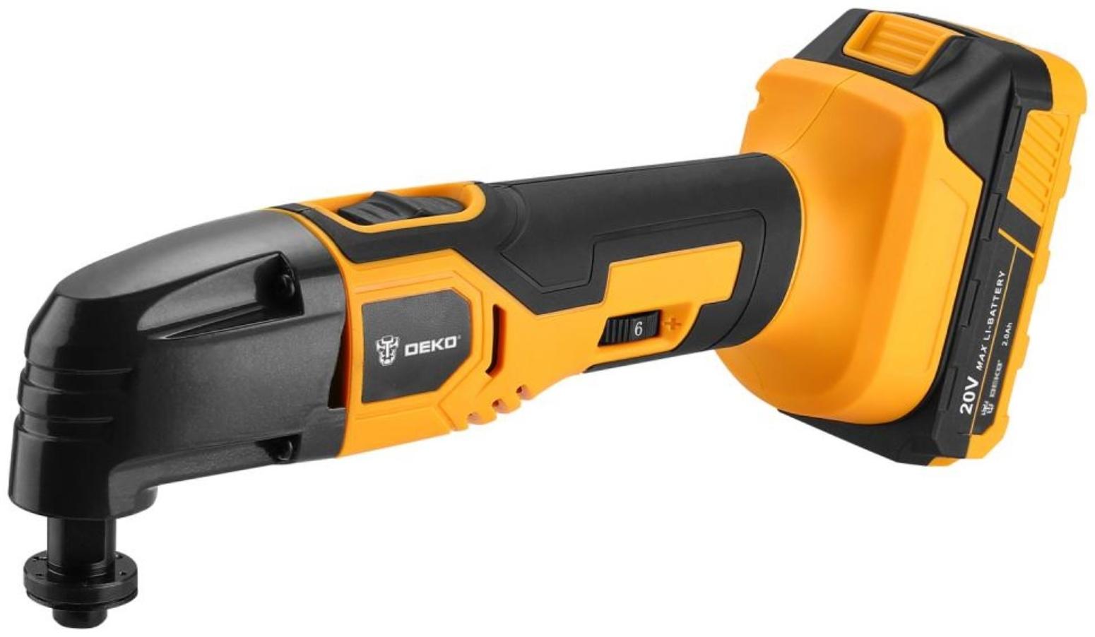 Реноватор аккумуляторный DEKO DKOT20 Multi, 2 Ач, 20 В, 18000 кол/мин, 4 насадки