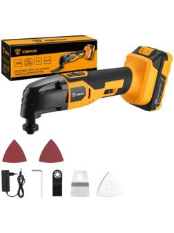 Реноватор аккумуляторный DEKO DKOT20 Multi, 2 Ач, 20 В, 18000 кол/мин, 4 насадки