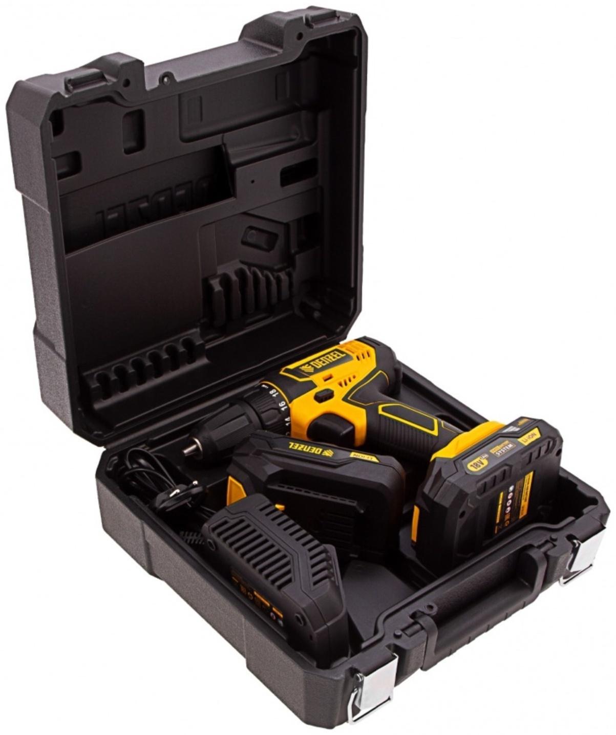 Дрель-шуруповерт Denzel 26116, аккумуляторная CDL-18-02BM, Li-Ion, 18 В, 2 акк.