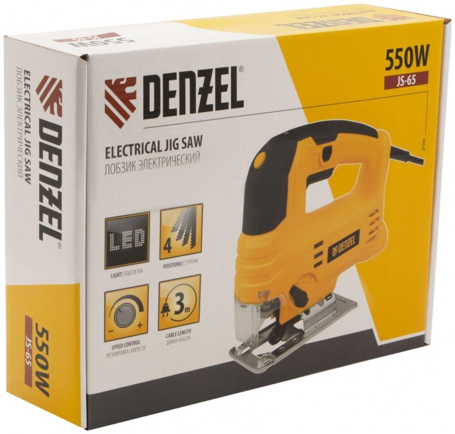 Лобзик электрический Denzel 27101, JS-65, 550 Вт, 65 мм