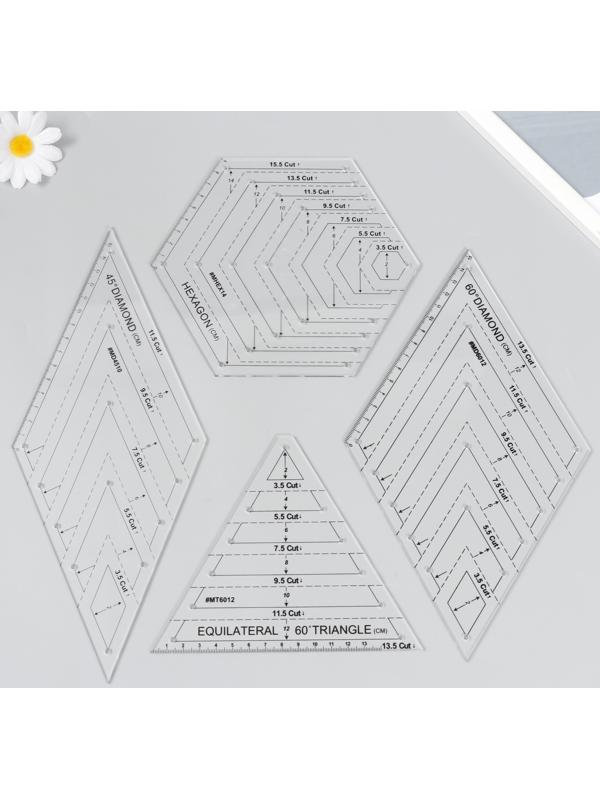 Линейки для пэчворка пластик набор 4 шт