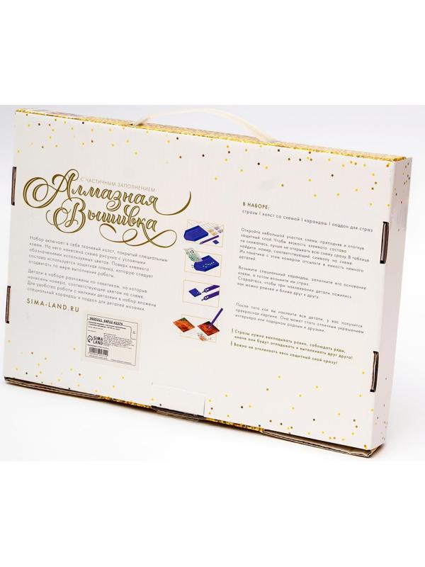 Алмазная вышивка с частичным заполнением на холсте «Снежная красавица», 20 х 30 см