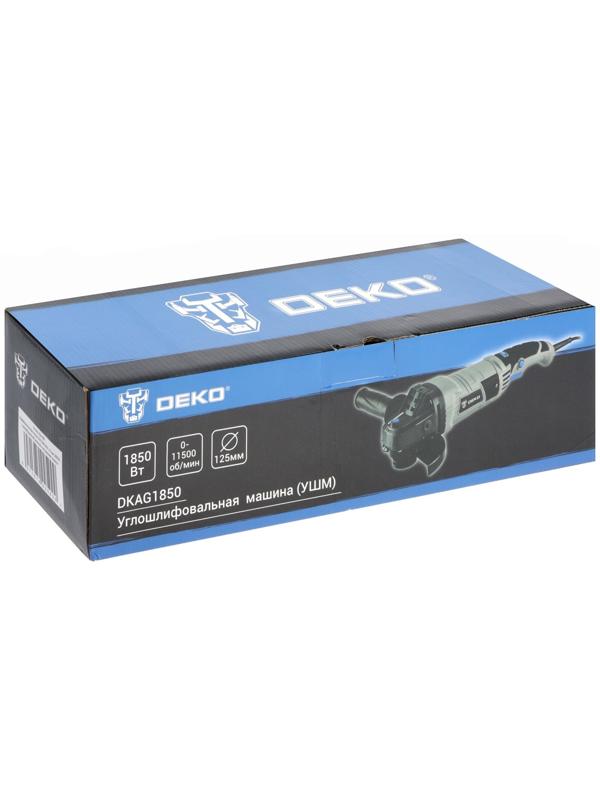 Шлифмашина угловая DEKO DKAG1850, сетевая, 1850 Вт, антивибрационная рукоятка, 11000 об/мин   967103