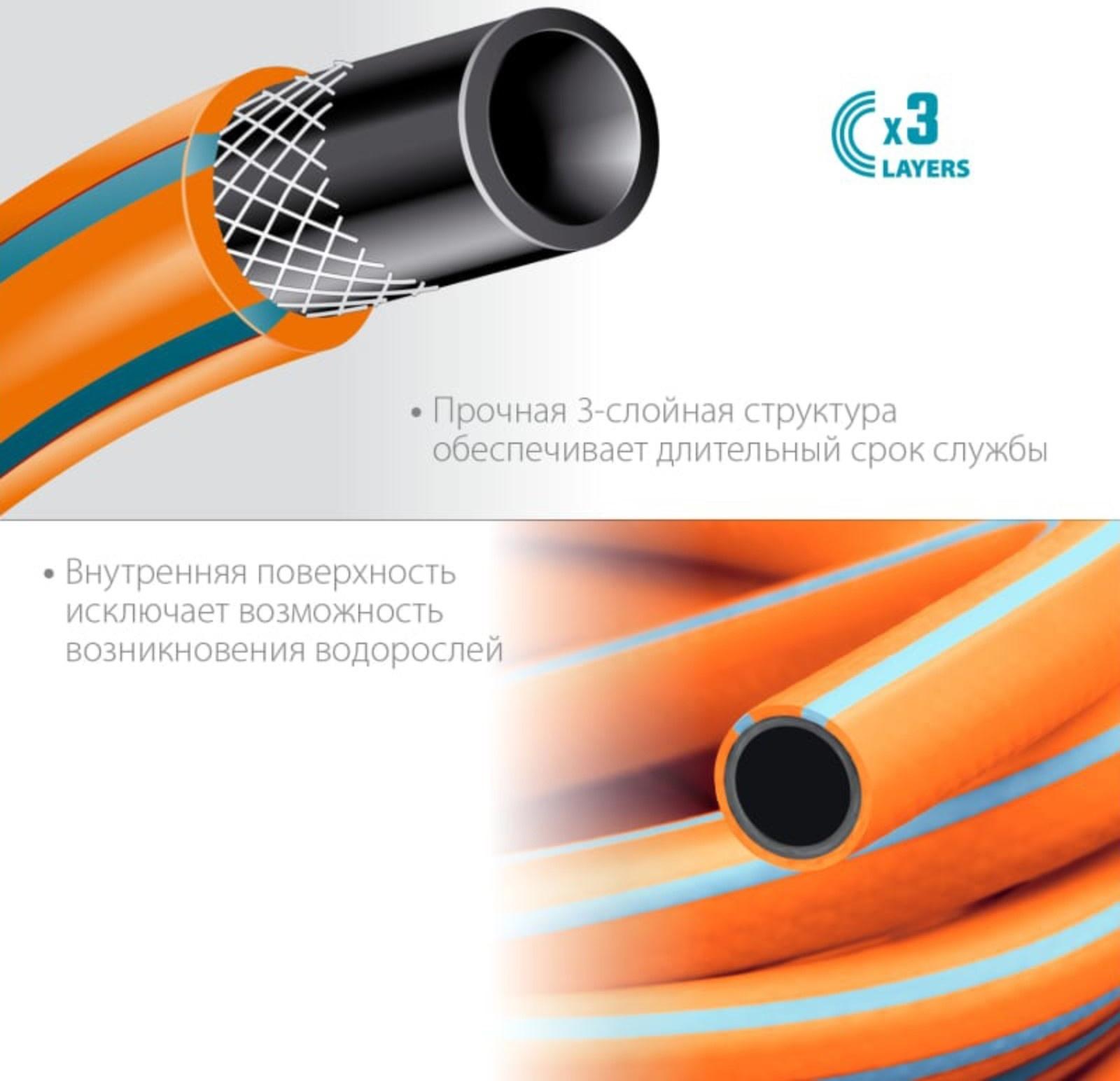 Шланг, ТЭП, d = 19 мм, L = 15 м, морозостойкий (до –30 °C), армированный, GRINDA