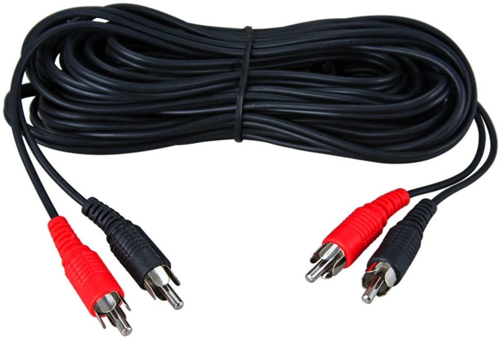 Кабель аудио/видео REXANT, 2xRCA(m)-2xRCA(m), 1.5 м, чёрный