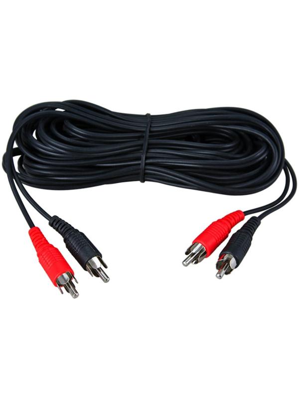 Кабель аудио/видео REXANT, 2xRCA(m)-2xRCA(m), 1.5 м, чёрный