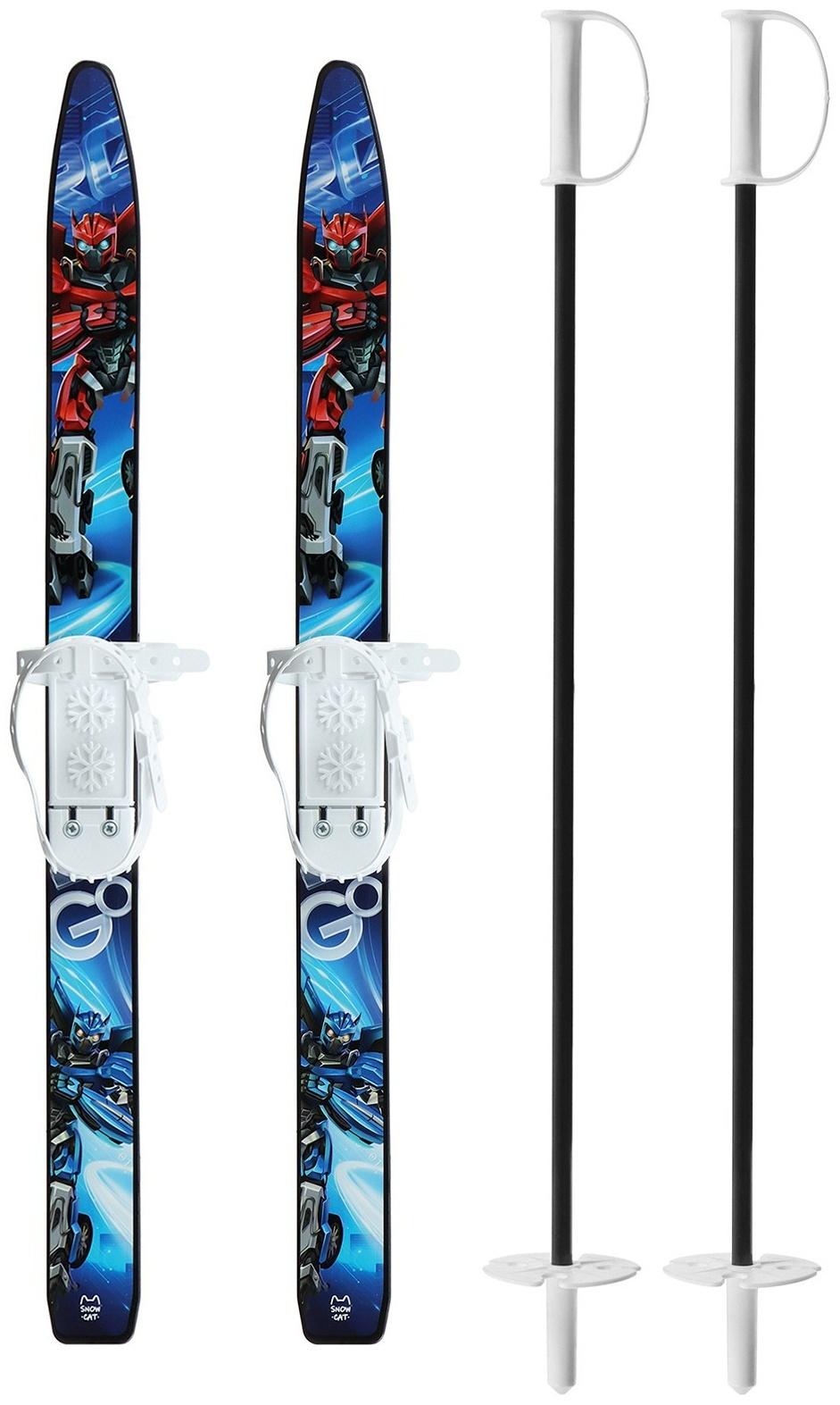 Комплект лыжный детский Snow Cat: лыжи 75 см, палки 75 см
