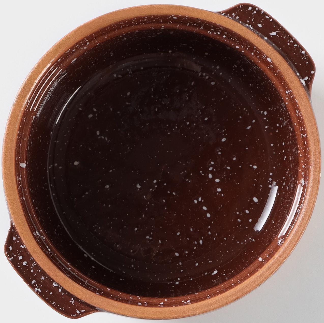 Форма для запекания с ручками «Мрамор», 800 мл, d=15 см, цвет коричневый