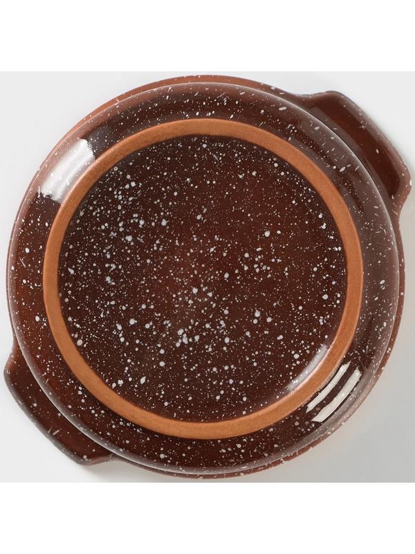 Форма для запекания с ручками «Мрамор», 800 мл, d=15 см, цвет коричневый