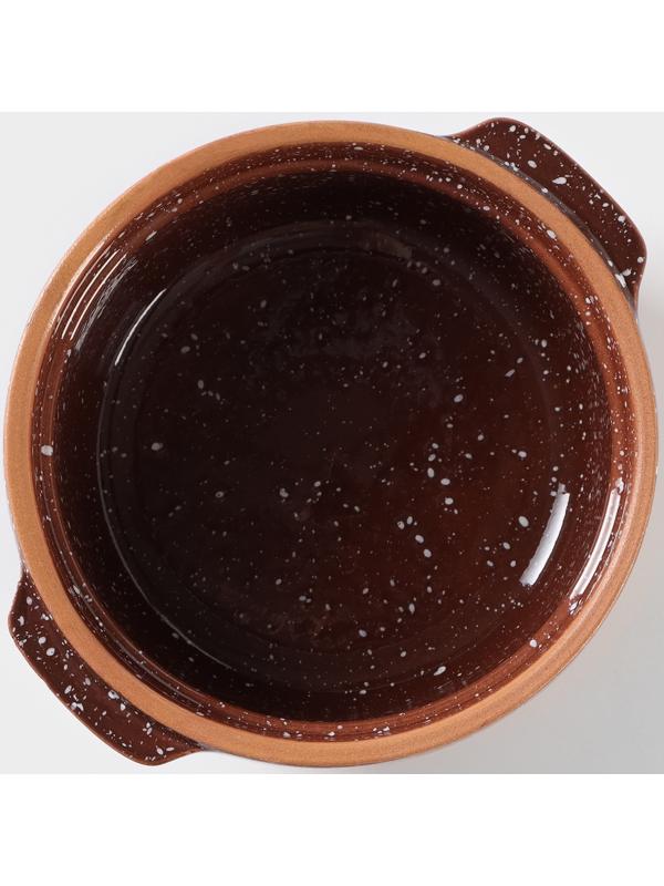 Форма для запекания с ручками «Мрамор», 800 мл, d=15 см, цвет коричневый