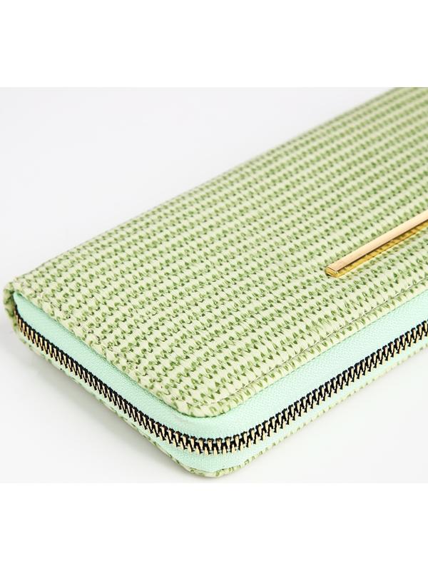 Кошелёк на молнии, цвет зелёный