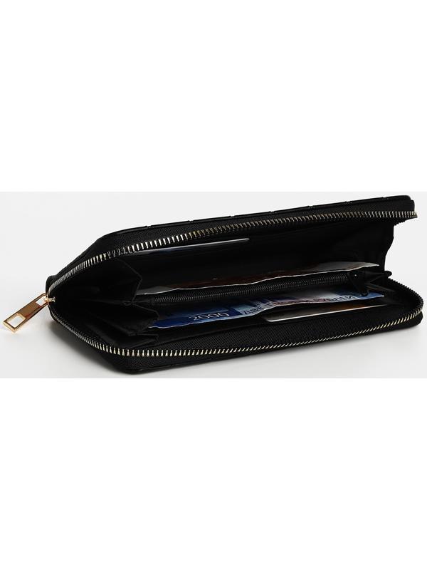 Кошелёк на молнии, цвет чёрный