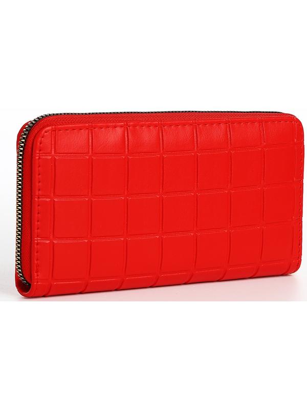 Кошелёк на молнии, цвет красный
