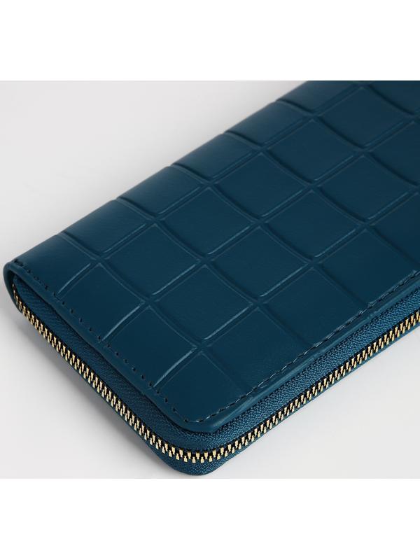 Кошелёк на молнии, цвет синий