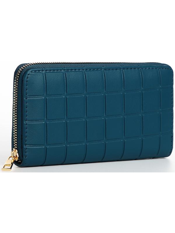 Кошелёк на молнии, цвет синий