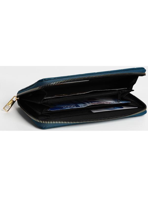 Кошелёк на молнии, цвет синий