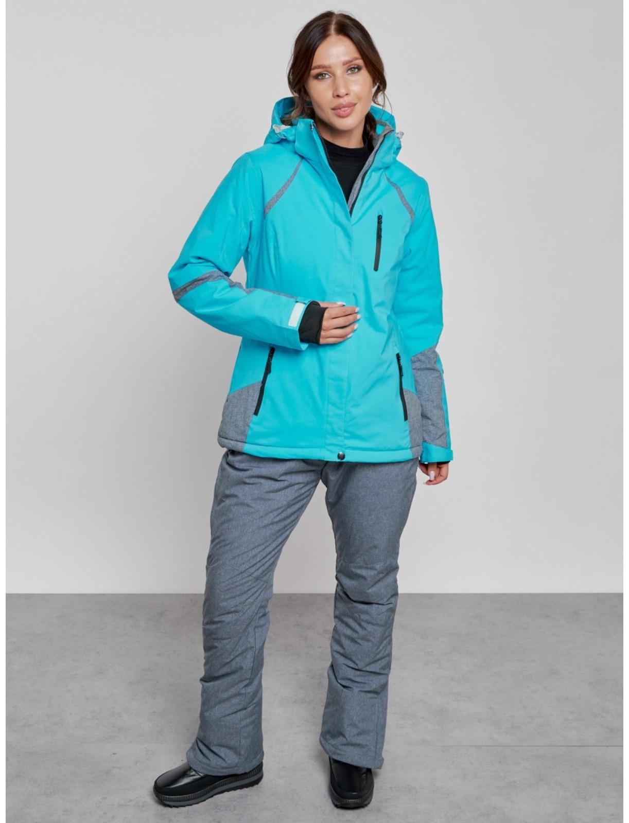 Костюм горнолыжный женский зимний, размер 48, цвет голубой