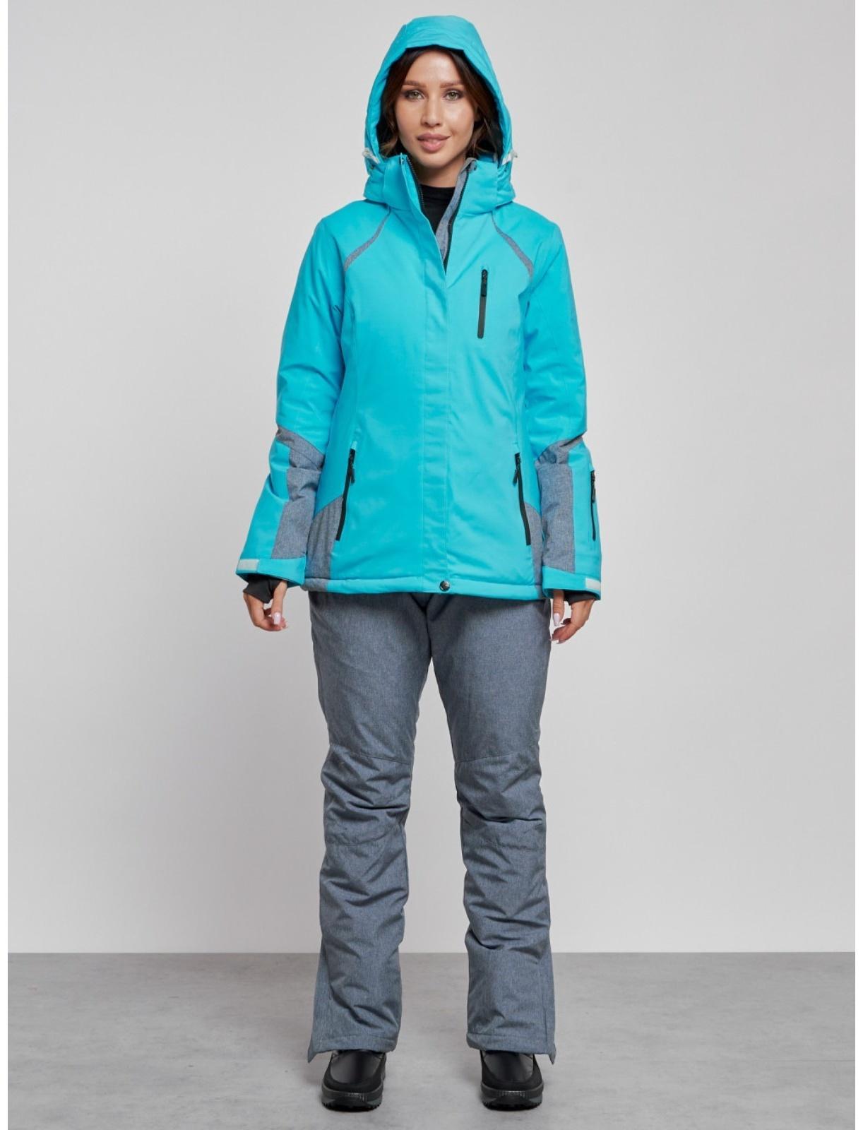 Костюм горнолыжный женский зимний, размер 48, цвет голубой