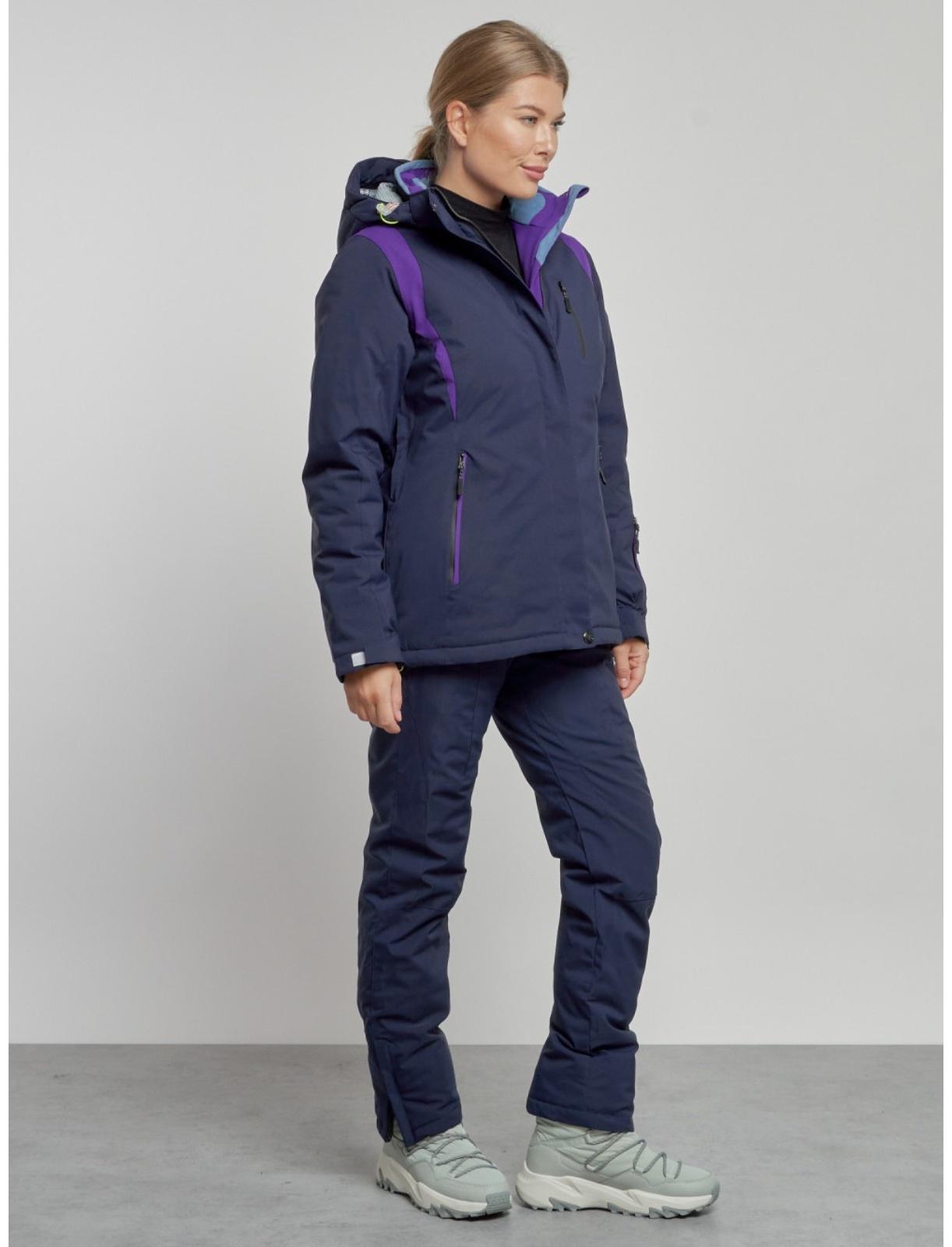 Костюм горнолыжный женский зимний, размер 46, цвет тёмно-синий