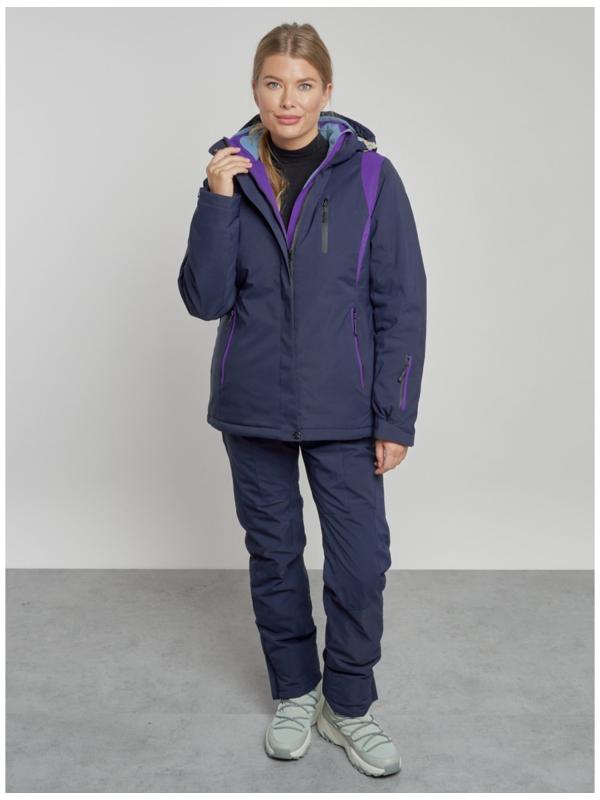 Костюм горнолыжный женский зимний, размер 46, цвет тёмно-синий
