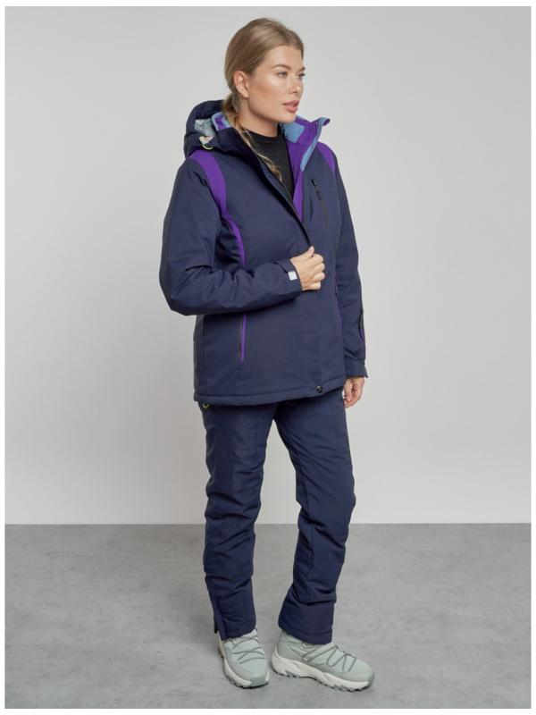 Костюм горнолыжный женский зимний, размер 46, цвет тёмно-синий
