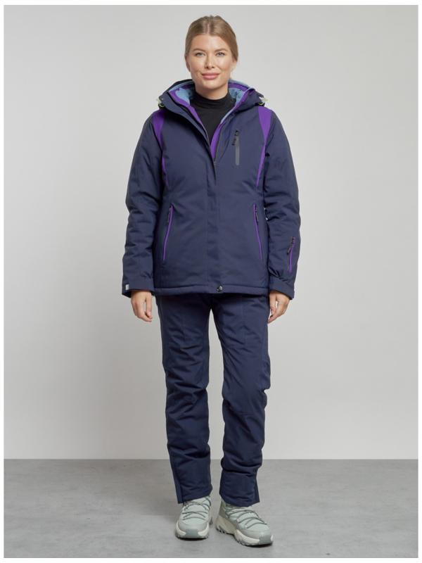 Костюм горнолыжный женский зимний, размер 46, цвет тёмно-синий