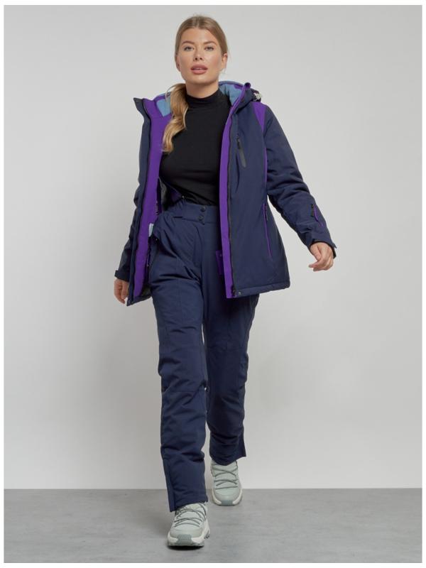 Костюм горнолыжный женский зимний, размер 46, цвет тёмно-синий