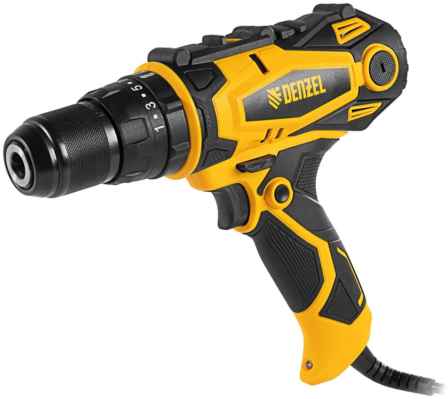 Дрель-шуруповерт сетевая ударная DENZEL ISD-300-13 26211, Li-Ion, 18 В, 400 - 1600 об/мин