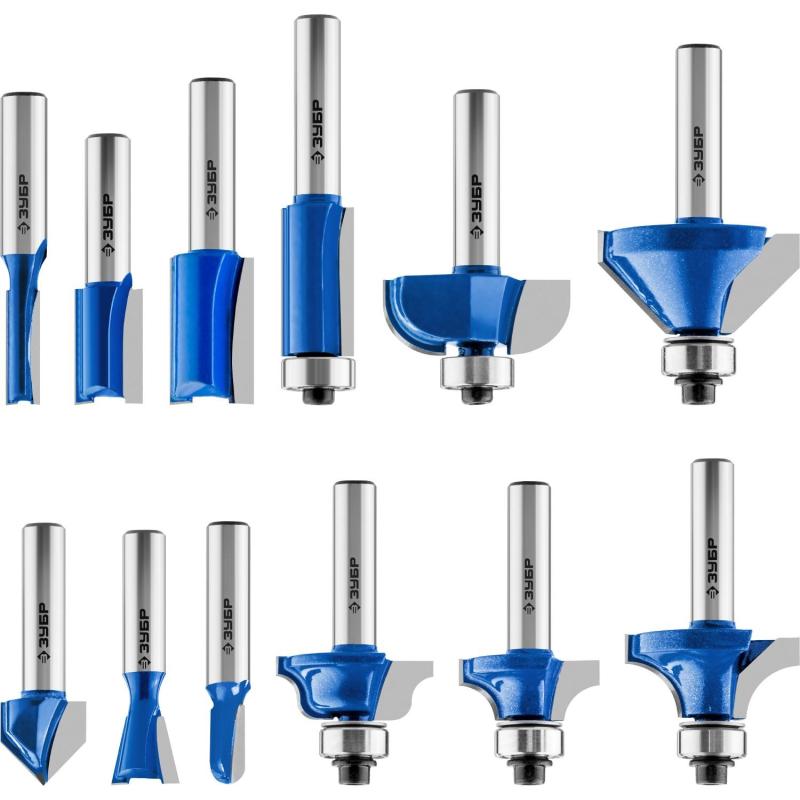 Набор фрез по дереву профильных ЗУБР 12шт, (28796-H12)