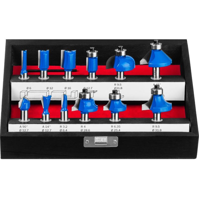 Набор фрез по дереву профильных ЗУБР 12шт, (28796-H12)