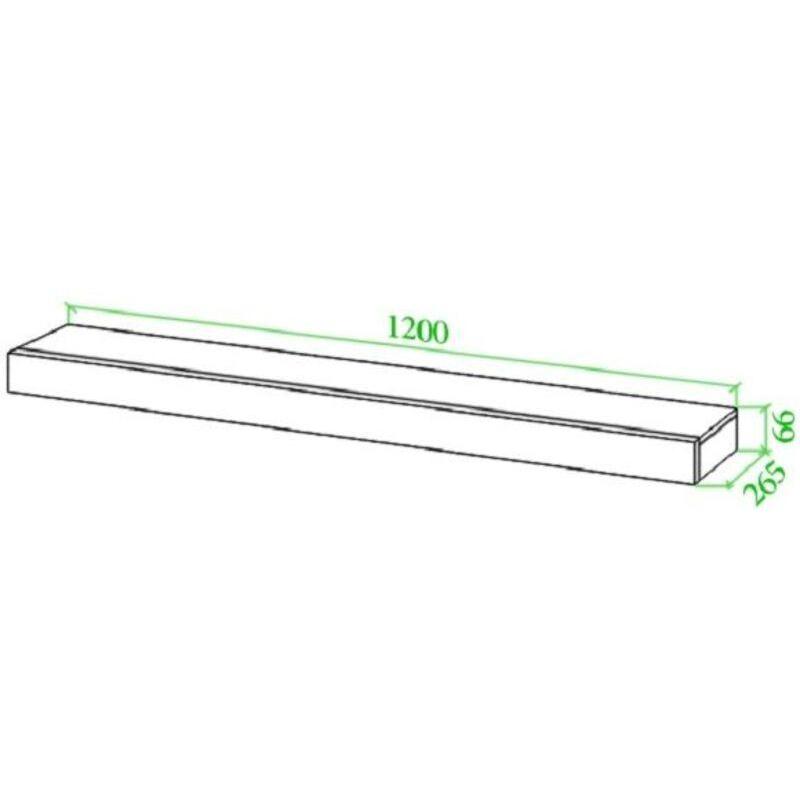 Мебель для дома MRD Toivo Полка открытая 1200x265x66 нельсон
