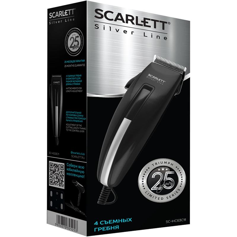 Машинка для стрижки SCARLETT SC-HC63C11, 15Вт, черный