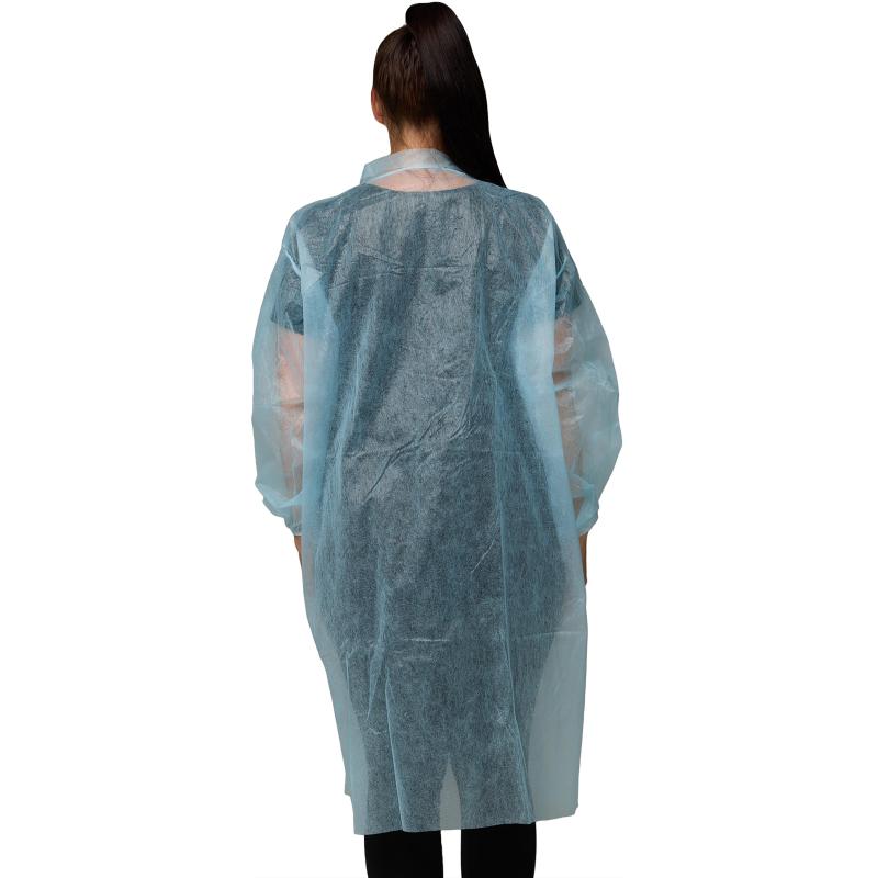Халат н/с процед, рук.рез, на 4-х кнопк, XXL(56-58) пл 30, голубой, 10шт/уп