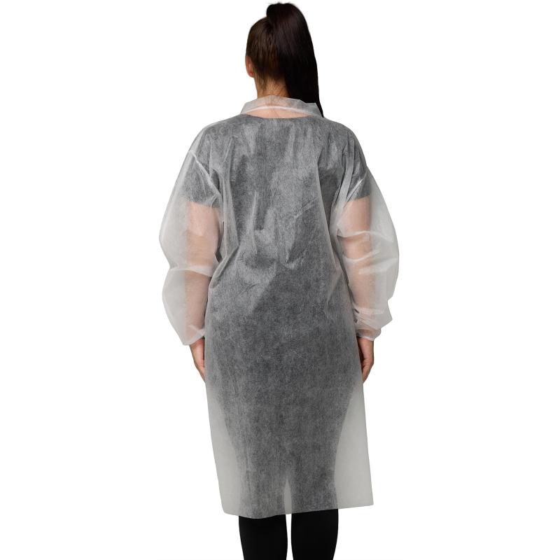 Халат н/с процед, рук.рез, на 4-х кнопк, XXXL(60-62), пл 30, белый, 10шт/уп