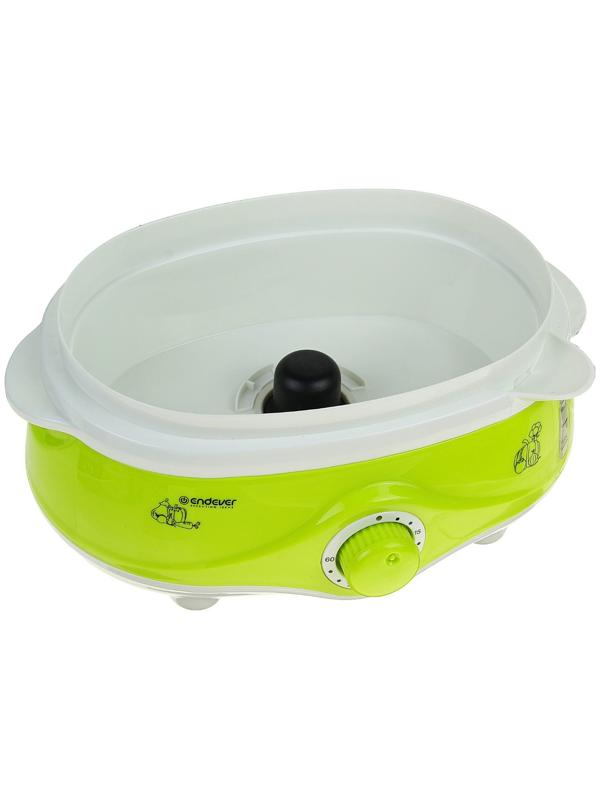 Пароварка Endever Vita-171, электрическая, 1000 Вт, 11 л, 3 яруса, бело-зеленая