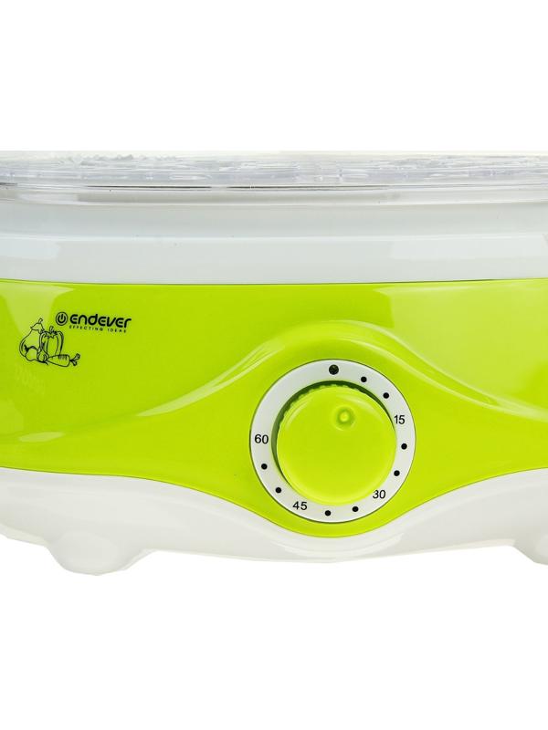 Пароварка Endever Vita-171, электрическая, 1000 Вт, 11 л, 3 яруса, бело-зеленая