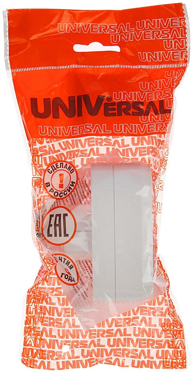 Разветвитель UNIVersal А302, 2 розетки, с з/к, 16 А, белый