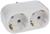 Разветвитель UNIVersal А302, 2 розетки, с з/к, 16 А, белый