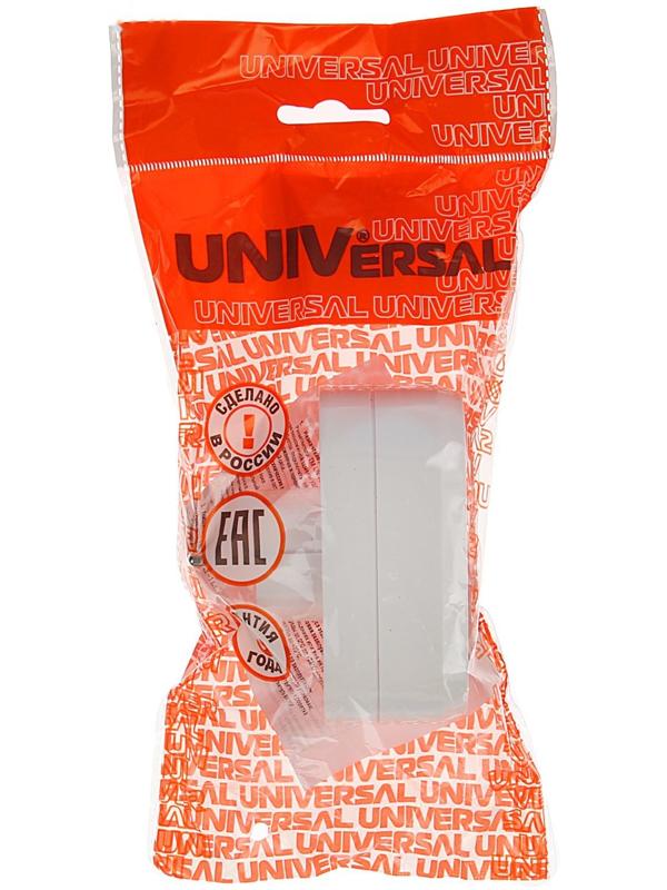 Разветвитель UNIVersal А302, 2 розетки, с з/к, 16 А, белый
